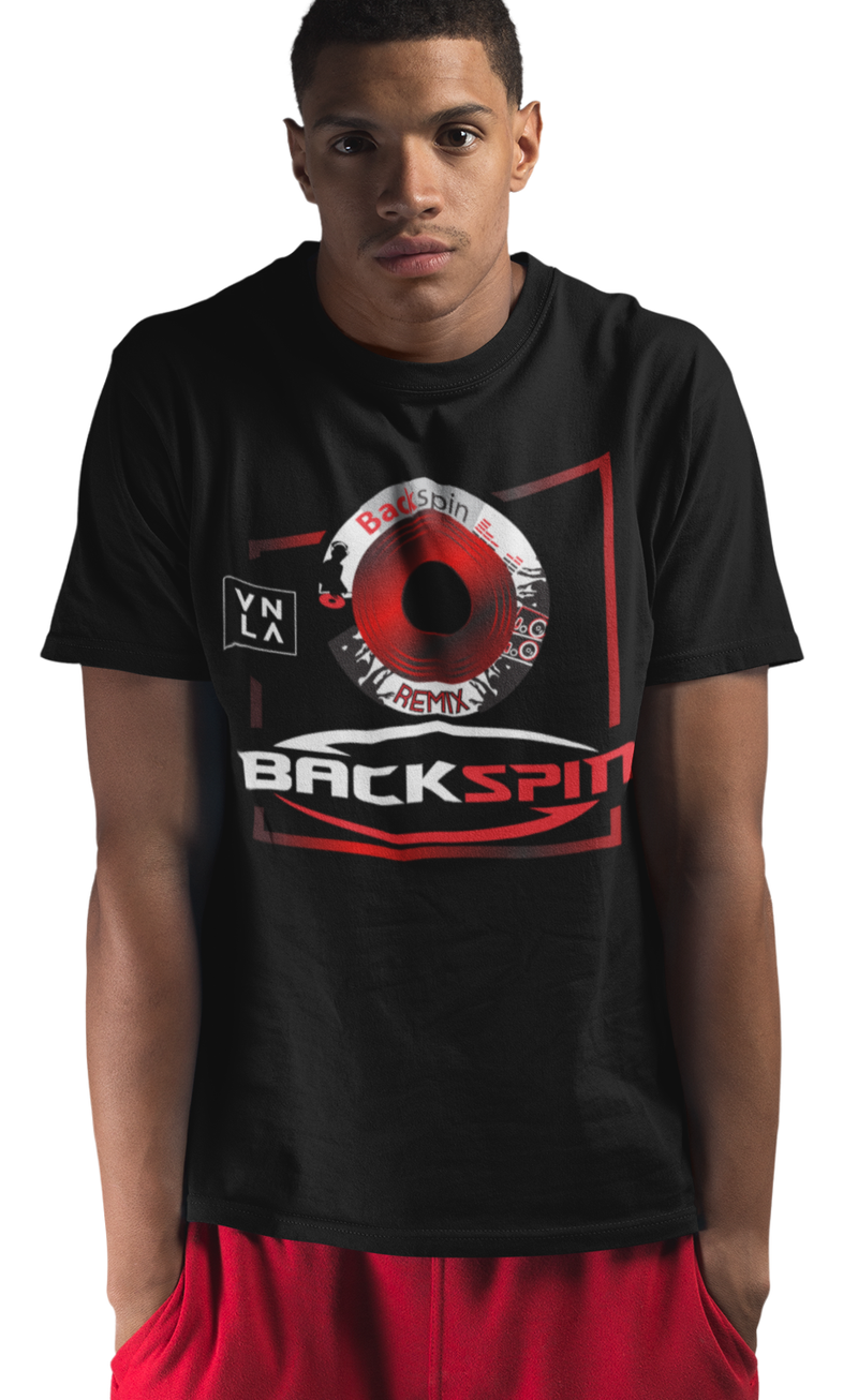 front view - Backspin Black T-shirt